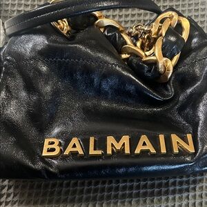 Balmain Luxurious Black and Gold Shoulder Bag